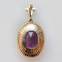 Load image into Gallery viewer, Antique 9ct Gold Amethyst & Seed Pearl Cluster Pendant back