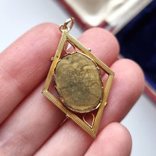 Load image into Gallery viewer, Victorian 15ct Gold Pietra Dura Flower Pendant in hand