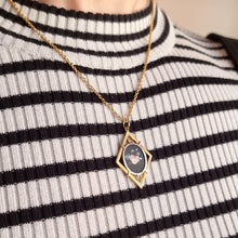 Load image into Gallery viewer, Victorian 15ct Gold Pietra Dura Flower Pendant modelled with chain