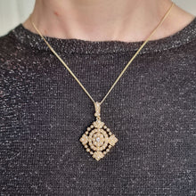 Load image into Gallery viewer, Victorian 15ct Gold Pearl & Diamond Pendant modelled with chain