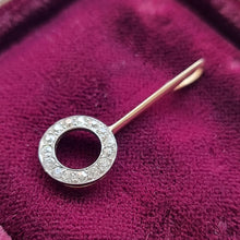 Load image into Gallery viewer, Antique 18ct Gold & Platinum Diamond Circle Pendant side
