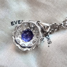Load image into Gallery viewer, 18ct White Gold Tanzanite and Diamond 0.80ct Pendant with 9ct Chain back