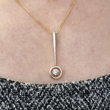 Load image into Gallery viewer, Antique 18ct Gold Old-Cut Diamond Pendant, 0.18ct modelled with chain