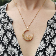 Load image into Gallery viewer, Antique 9ct Gold Heart Crescent Pendant