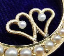 Load image into Gallery viewer, Antique 9ct Gold Heart Crescent Pendant