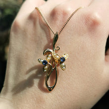Load image into Gallery viewer, Antique 15ct Gold Sapphire & Pearl Pendant