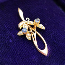 Load image into Gallery viewer, Antique 15ct Gold Sapphire & Pearl Pendant