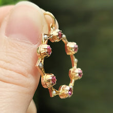 Load image into Gallery viewer, Antique 9ct Pink Tourmaline & Seed Pearl Circle Pendant