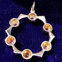 Load image into Gallery viewer, Antique 9ct Pink Tourmaline & Seed Pearl Circle Pendant