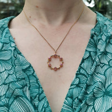 Load image into Gallery viewer, Antique 9ct Pink Tourmaline & Seed Pearl Circle Pendant