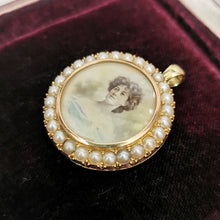 Load image into Gallery viewer, Antique 15ct Gold Pearl Portrait Pendant | Circa 1900