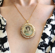 Load image into Gallery viewer, Antique 15ct Gold Pearl Portrait Pendant | Circa 1900
