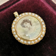 Load image into Gallery viewer, Antique 15ct Gold Pearl Portrait Pendant | Circa 1900