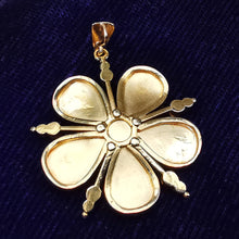Load image into Gallery viewer, Victorian 15ct Gold Diamond & Seed Pearl Flower Pendant