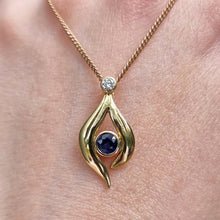 Load image into Gallery viewer, 18ct Gold Sapphire & Diamond Pendant