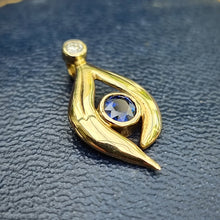 Load image into Gallery viewer, 18ct Gold Sapphire & Diamond Pendant