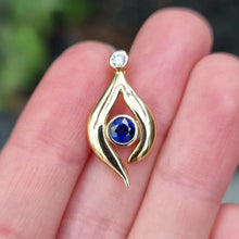 Load image into Gallery viewer, 18ct Gold Sapphire & Diamond Pendant