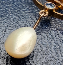 Load image into Gallery viewer, Antique 9ct Gold Sapphire & Baroque Pearl Drop Pendant