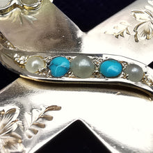 Load image into Gallery viewer, Victorian 12ct Gold Turquoise & Seed Pearl Cross