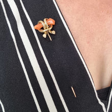 Load image into Gallery viewer, Victorian 15ct & 9ct Gold Coral Branch Tie/Stick Pin