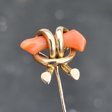 Load image into Gallery viewer, Victorian 15ct & 9ct Gold Coral Branch Tie/Stick Pin