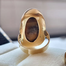 Load image into Gallery viewer, Vintage 9ct Yellow Gold Oval Tiger's Eye Dress Ring, Circa 1960