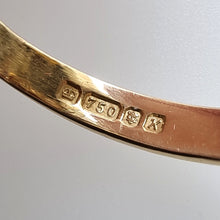 Load image into Gallery viewer, Vintage 18ct Gold Garnet & Diamond Ring hallmark