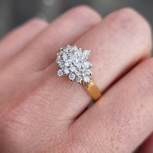 Load image into Gallery viewer, Vintage 18ct Gold Diamond Cluster Ring, 0.76ct modelled