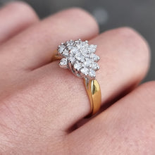 Load image into Gallery viewer, Vintage 18ct Gold Diamond Cluster Ring, 0.76ct modelled