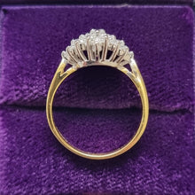 Load image into Gallery viewer, Vintage 18ct Gold Diamond Cluster Ring, 0.76ct from above
