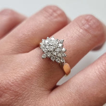 Load image into Gallery viewer, Vintage 18ct Gold Diamond Cluster Ring, 0.76ct modelled