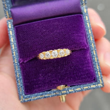 Load image into Gallery viewer, Antique 18ct Gold Five Stone Diamond Ring, 0.65ct in box