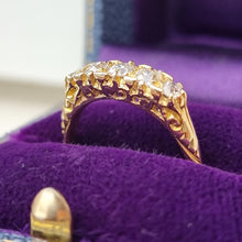 Load image into Gallery viewer, Antique 18ct Gold Five Stone Diamond Ring, 0.65ct in box