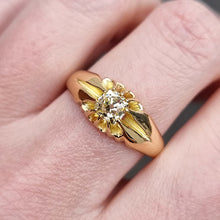 Load image into Gallery viewer, Antique 18ct Gold Old Mine Cut Diamond Solitaire Ring, 0.50ct modelled