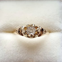Load image into Gallery viewer, Antique 18ct Gold Old Cut Diamond Solitaire Ring, 0.55ct in box