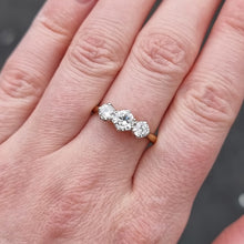 Load image into Gallery viewer, Vintage 18ct Gold Diamond Three Stone Ring, 1.00ct modelled