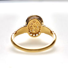 Load image into Gallery viewer, Antique 18ct Gold Oval Diamond Cluster Ring, 0.25ct rear