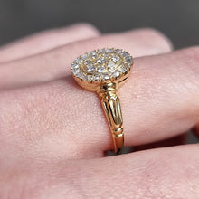 Load image into Gallery viewer, Antique 18ct Gold Oval Diamond Cluster Ring, 0.25ct modelled