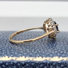 Load image into Gallery viewer, Vintage 18ct Gold Sapphire & Diamond Cluster Ring side