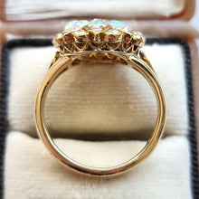 Load image into Gallery viewer, Antique 18ct Gold Opal & Diamond Cluster Ring side view