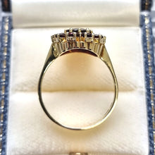 Load image into Gallery viewer, Vintage 14ct Gold Garnet Cluster Ring side