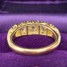 Load image into Gallery viewer, Vintage 18ct Gold Five Stone Old Mine Cut Diamond Ring, 1.60ct behind head