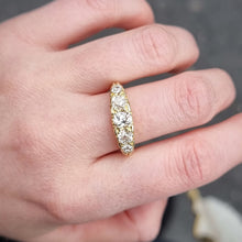 Load image into Gallery viewer, Vintage 18ct Gold Five Stone Old Mine Cut Diamond Ring, 1.60ct modelled