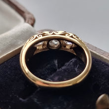 Load image into Gallery viewer, Vintage 18ct Gold Three Stone Diamond Ring, 1.00ct from behind