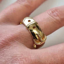 Load image into Gallery viewer, Vintage 9ct Gold Buckle Ring modelled