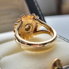 Load image into Gallery viewer, Antique 9ct Gold Diamond Sunflower Ring from behind