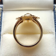 Load image into Gallery viewer, Antique 9ct Gold Diamond Sunflower Ring from above