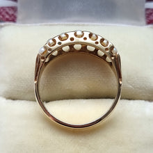 Load image into Gallery viewer, Victorian 18ct Gold Turquoise & Pearl Double Row Ring side