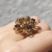 Load image into Gallery viewer, Vintage 18ct Gold Amethyst & Diamond Dress Ring