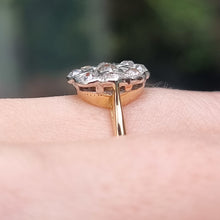 Load image into Gallery viewer, Antique 18ct Gold Old-Cut Diamond Cluster Ring, 1.00ct on finger